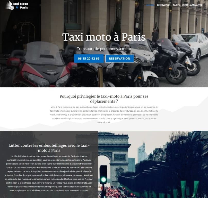 Taxi moto à Paris